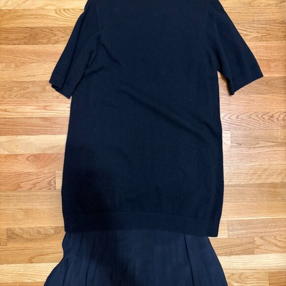 No 21 Numero Ventuno Black Knit 2 in 1 Sweater Dress w Pleat Trim - Picture 13 of 13